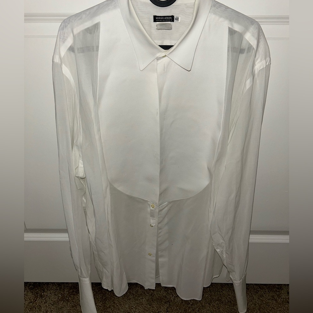 Georgio Armani ICON TUXEDO SHIRT IN COTTON POPLIN